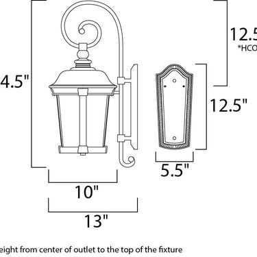 Maxim Lighting Dover Cast 3-Light Outdoor Wall Lantern Bronze