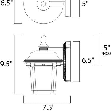 Maxim Lighting Dover Cast Outdoor Wall Lantern Bronze