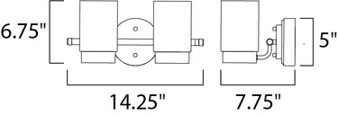 Maxim Lighting Mod 2-Light LED Vanity Satin Nickel