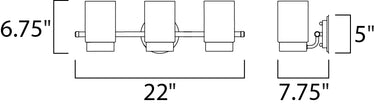 Maxim Lighting Mod 3-Light LED Vanity Satin Nickel