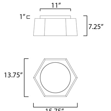 Maxim Lighting Honeycomb LED Flush Mount Black/Gold