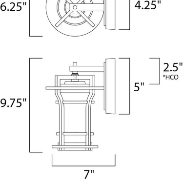 Maxim Lighting Oakville Outdoor Wall Lantern Black Oxide