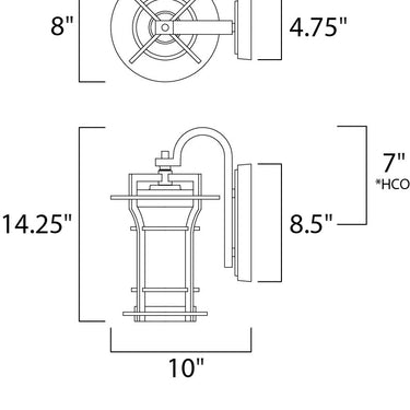 Maxim Lighting Oakville Outdoor Wall Lantern Black Oxide