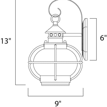Maxim Lighting Portsmouth Outdoor Wall Lantern Oil Rubbed Bronze