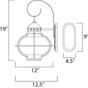 Maxim Lighting Portsmouth Outdoor Wall Lantern Oil Rubbed Bronze