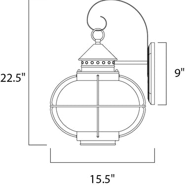 Maxim Lighting Portsmouth Outdoor Wall Lantern Oil Rubbed Bronze