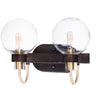 Maxim Lighting Bauhaus 2-Light Bath Vanity Bronze/Satin Brass