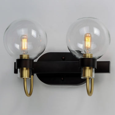 Maxim Lighting Bauhaus 2-Light Bath Vanity Bronze/Satin Brass