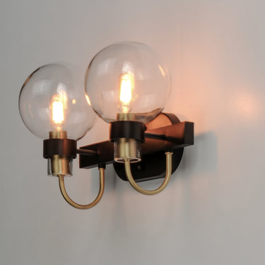 Maxim Lighting Bauhaus 2-Light Bath Vanity Bronze/Satin Brass