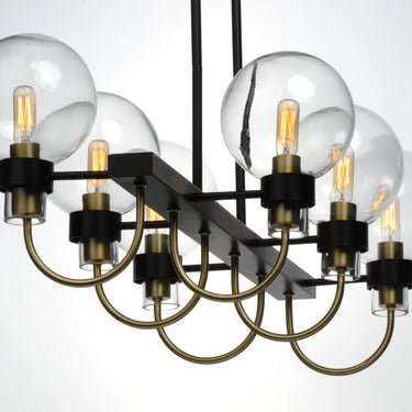 Maxim Lighting Bauhaus 6-Light Linear Chandelier Bronze/Satin Brass