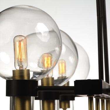 Maxim Lighting Bauhaus 6-Light Linear Chandelier Bronze/Satin Brass