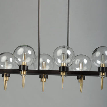Maxim Lighting Bauhaus 6-Light Linear Chandelier Bronze/Satin Brass