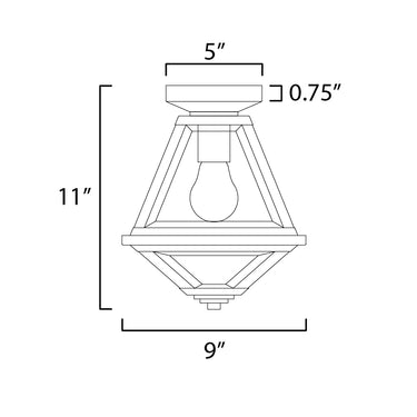 Maxim Lighting Prism 9" Outdoor Flush Mount Black