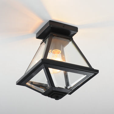 Maxim Lighting Prism 9" Outdoor Flush Mount Black