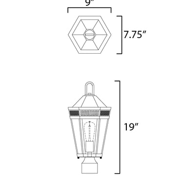 Maxim Lighting Oxford Outdoor Post Black