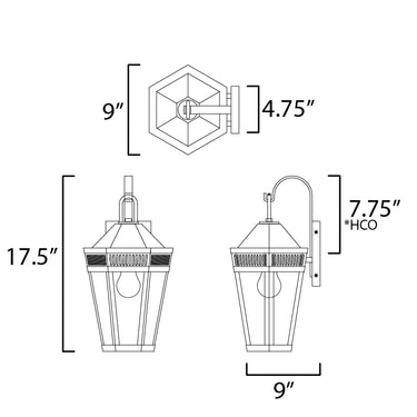 Maxim Lighting Oxford Outdoor Wall Sconce Large Black