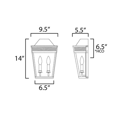 Maxim Lighting Oxford Outdoor 2-Light Wall Sconce Black