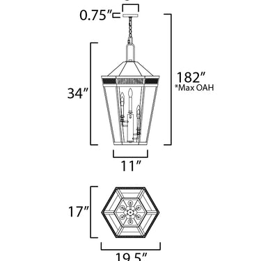 Maxim Lighting Oxford Outdoor 6-Light Pendant Black