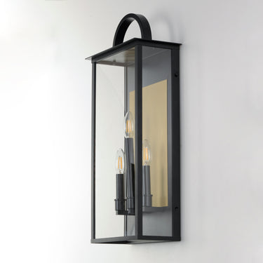 Maxim Lighting Manchester 3-Light Large Outdoor Wall Sconce Black