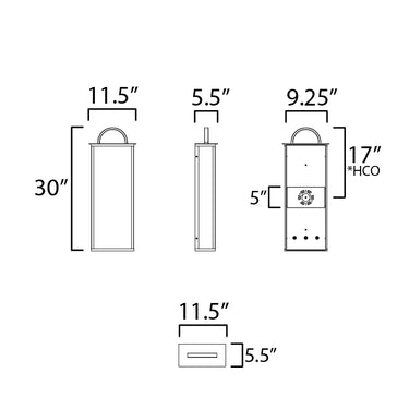 Maxim Lighting Manchester 3-Light X-Large Outdoor Wall Sconce Black