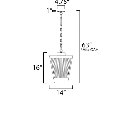 Maxim Lighting Triform 14" 3-Light Outdoor Pendant Black/Antique Brass
