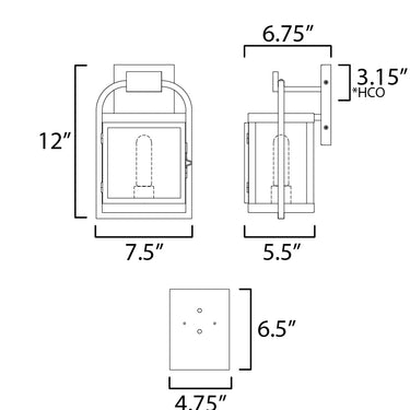 Maxim Lighting Bonham Small Outdoor Wall Sconce Black