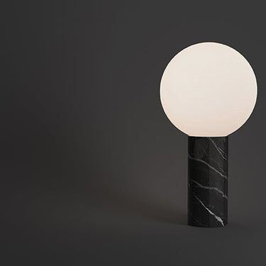 Pilar Marble Table Lamp with Frosted Glass Globe by Pablo Designs - image 4