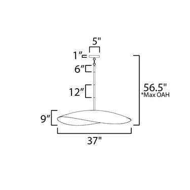 Maxim Lighting Denarii 36" Iron Pendant Natural Gold