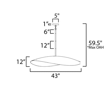 Maxim Lighting Denarii 42"x12" Iron Linear Natural Gold