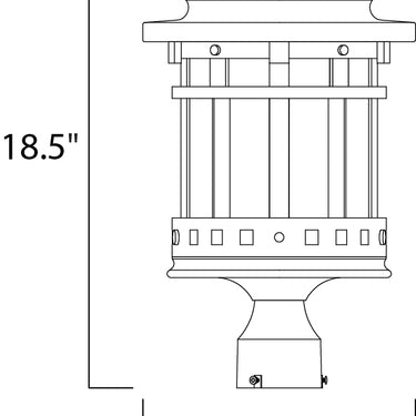 Maxim Lighting Santa Barbara Cast 3-LT Outdoor Pole/Post Lantern Sienna
