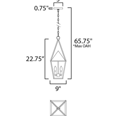 Maxim Lighting Bavaria 2-Light Large Outdoor Pendant Black