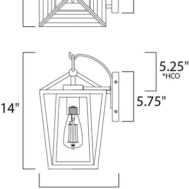 Maxim Lighting Artisan Outdoor Wall Mount Black