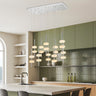 Finesse Decor Double Spanish Alabaster Rectangular Chandelier Chrome