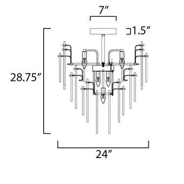 Maxim Lighting Majestic 10-Light Flush Mount Gold Leaf
