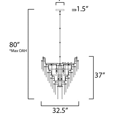 Maxim Lighting Majestic 21-Light Chandelier Gold Leaf
