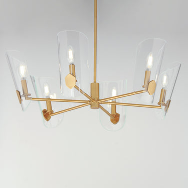Maxim Lighting Armory 6-Light Chandelier Natural Aged Brass