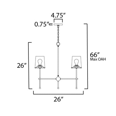 Maxim Lighting Huntington 4-Light Chandelier Satin Nickel