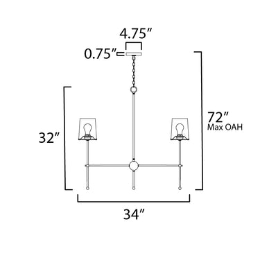 Maxim Lighting Huntington 6-Light Chandelier Satin Nickel