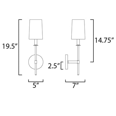 Maxim Lighting Uptown Wall Sconce Satin Brass/Polished Nickel