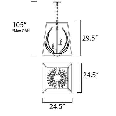 Maxim Lighting Bouquet 6-Light Pendant Polished Nickel/Gold Leaf