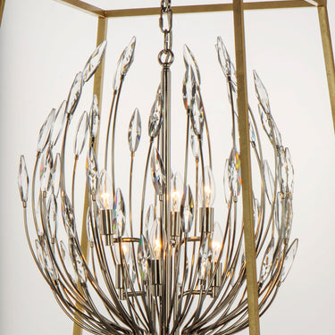 Maxim Lighting Bouquet 6-Light Pendant Polished Nickel/Gold Leaf
