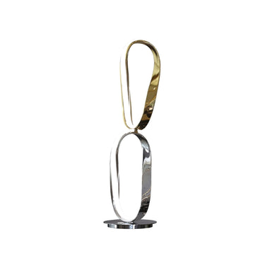 Finesse Decor Prague Chrome & Gold Table Lamp Natural White LED Strip & Touch Dimmer