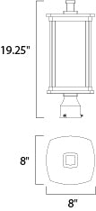 Maxim Lighting Terrace Outdoor Post Lantern Bronze