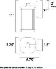 Maxim Lighting Terrace Small Outdoor Wall Lantern Bronze
