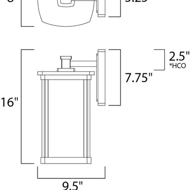 Maxim Lighting Terrace Large Outdoor Wall Lantern Bronze