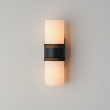 Maxim Lighting Ruffles 2-Light Bath Vanity Black/Antique Brass