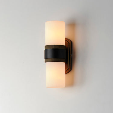 Maxim Lighting Ruffles 2-Light Bath Vanity Black/Antique Brass