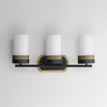 Maxim Lighting Ruffles 3-Light Bath Vanity Black/Antique Brass