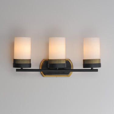 Maxim Lighting Ruffles 3-Light Bath Vanity Black/Antique Brass