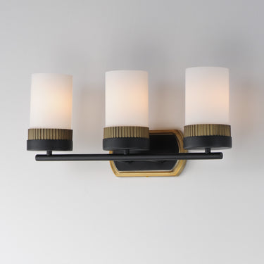 Maxim Lighting Ruffles 3-Light Bath Vanity Black/Antique Brass